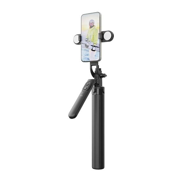 Live Broadcast Tripod Selfie Stick with Double LED Light