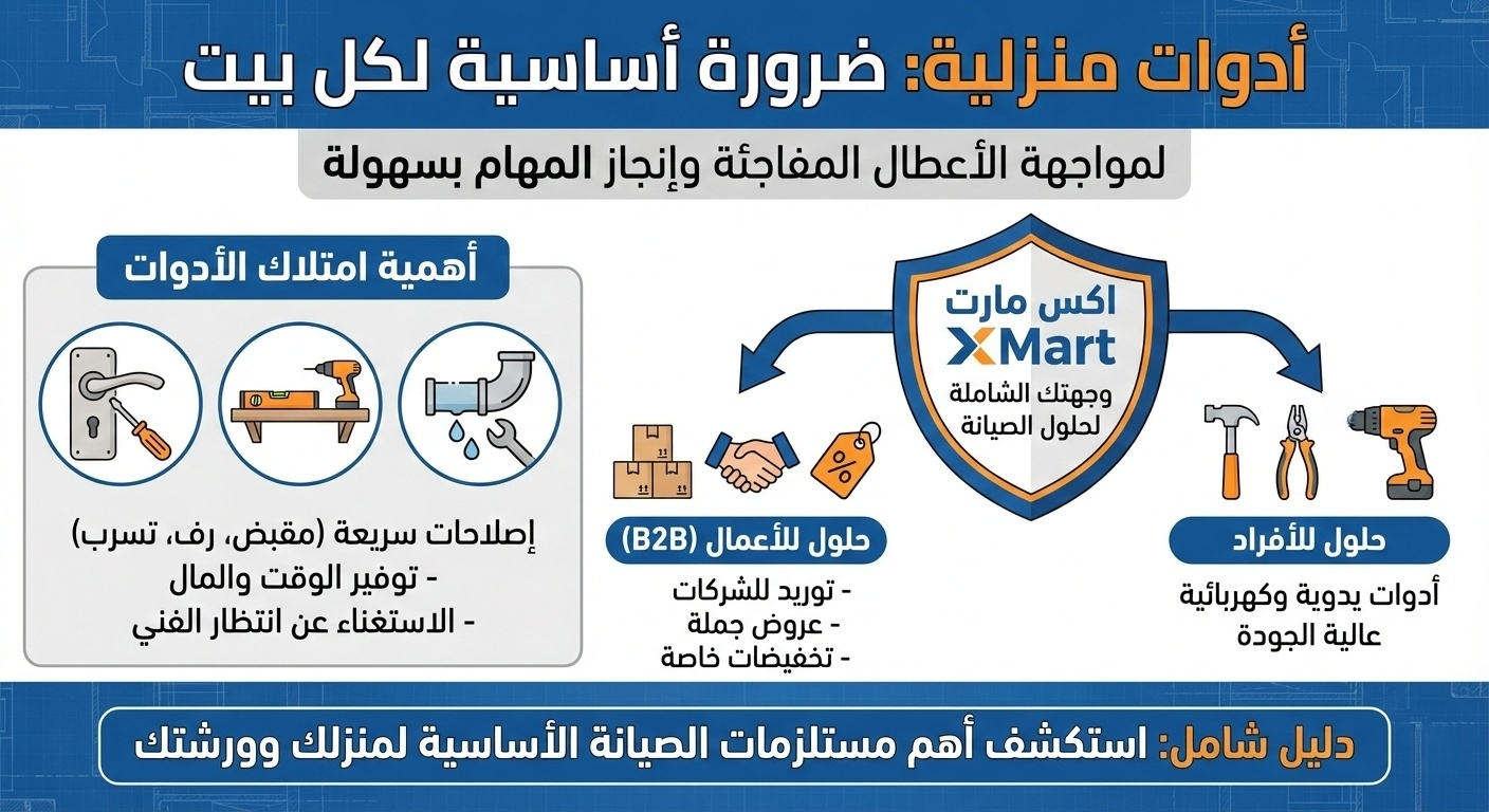 قسم الأدوات في اكس مارت: أساسيات الصيانة المنزلية والورشة الصغيرة