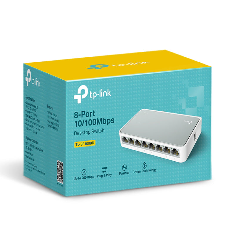 محول بثمانية منافذ TP-Link TL-SF1008D محول بثمانية منافذ TP-Link TL-SF1008D
