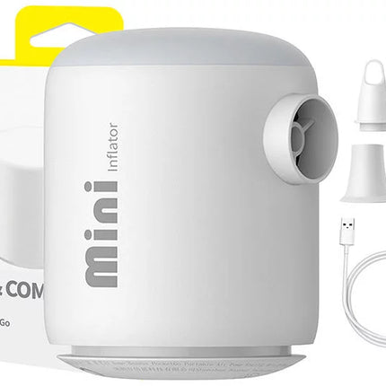 منفاخ هواء محمول باسوس بوكيت جو (Baseus PocketGo) - منفاخ إطارات لاسلكي ذكي - شاشة رقمية - وظيفة الإيقاف التلقائي - مرفقات متعددة - ضوء طوارئ LED مدمج