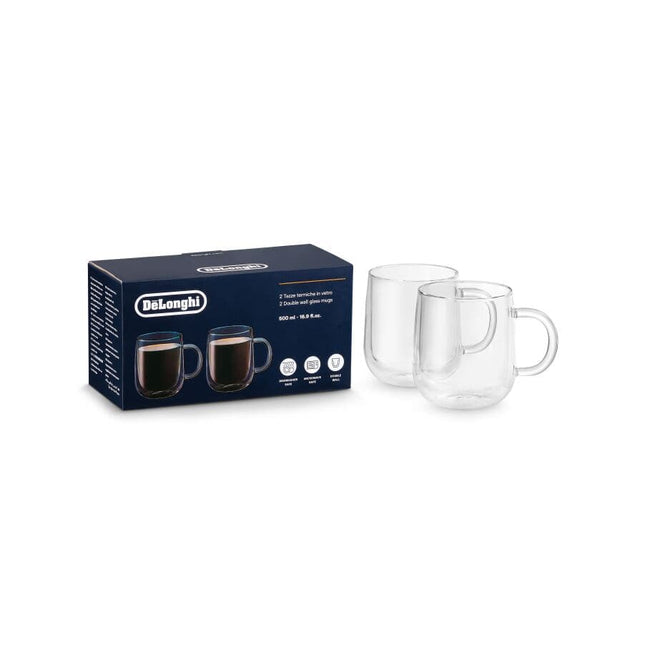 15.12.10.0025DelonghiDouble Wall Glass Mugs 18oz