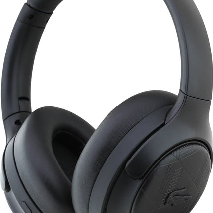 Lacoste Monogramme ANC Bluetooth Wireless On-Ear Headphones, Active Noise Cancelling, 42H Playtime - Black