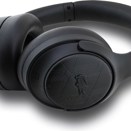 Lacoste Monogramme ANC Bluetooth Wireless On-Ear Headphones, Active Noise Cancelling, 42H Playtime - Black