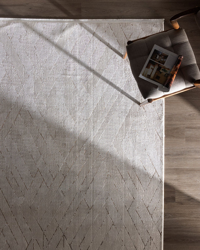 Burcet Beige Rug - Modern Elegant Floor Covering