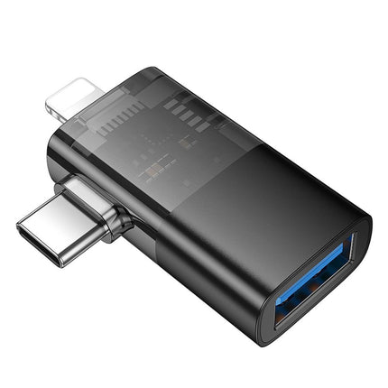 Hoco UA36E 2-in-1 OTG Adapter Lightning/USB-C to USB-A