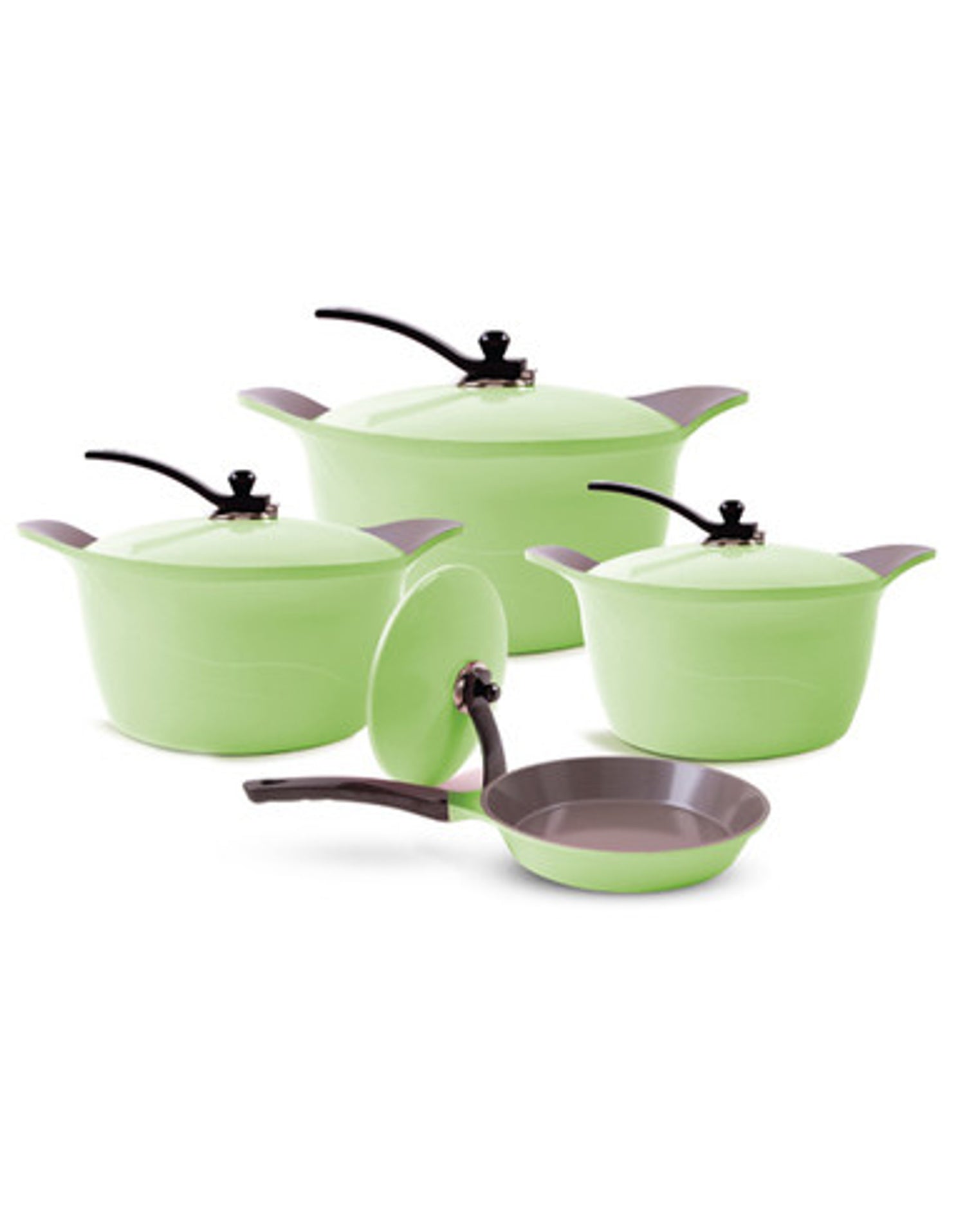 Arshia Ceramic Cookware Set 8pcs Green Arshia Ceramic Cookware Set 8pcs Green