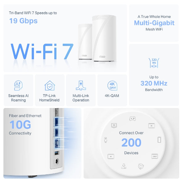TP-Link Deco BE85 Mesh Wi-Fi 7 System (2-Pack) TP-Link Deco BE85 Mesh Wi-Fi 7 System (2-Pack)