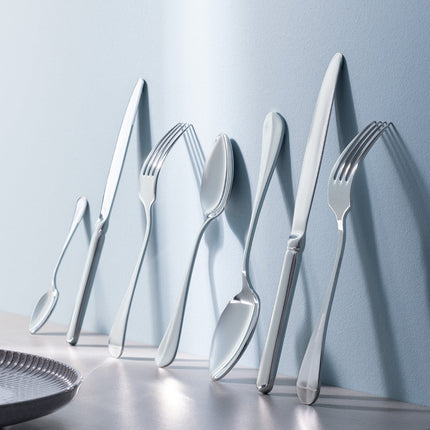 Fleur de Lys 42-Piece Silver Cutlery Set for Dining