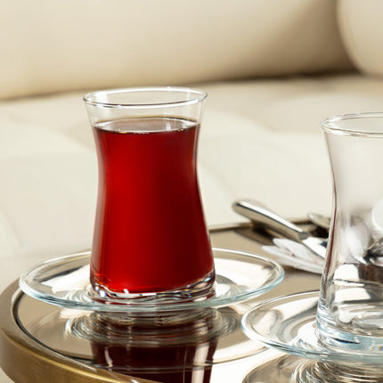 Gemma 12-Piece Clear Glass Teacup Set