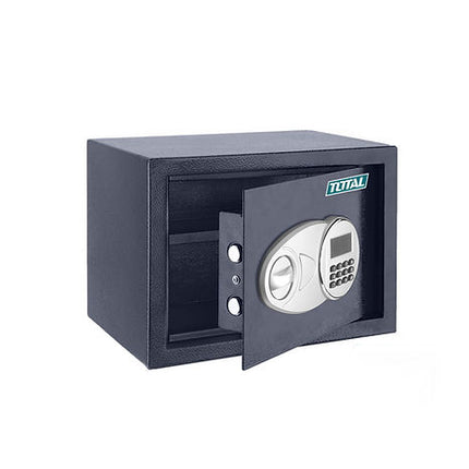 Total THTES10501 Electronic Safe Box - 19 Liter Capacity - Heavy Duty Steel Construction - Dual Locking System (Digital & Key) - Security Office & Home Safe - Black