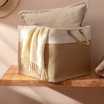 Eva Square Basket in Beige - Stylish Storage Solution
