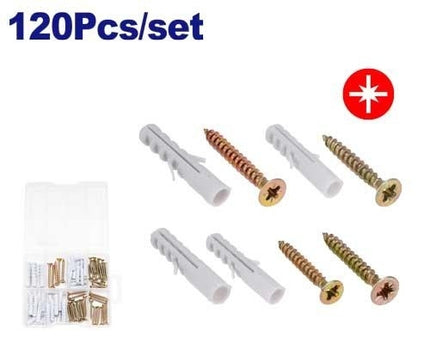 EMTOP EMXT3B01  120 Pcs Chipboard Screws & Wall Anchors Kit