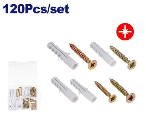 EMTOP EMXT3B01  120 Pcs Chipboard Screws & Wall Anchors Kit