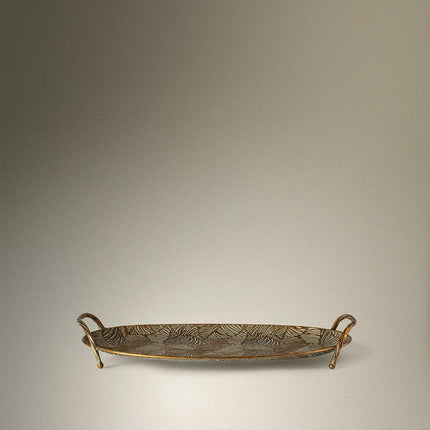 Raina Metal Tray with Copper Finish - 47x28cm
