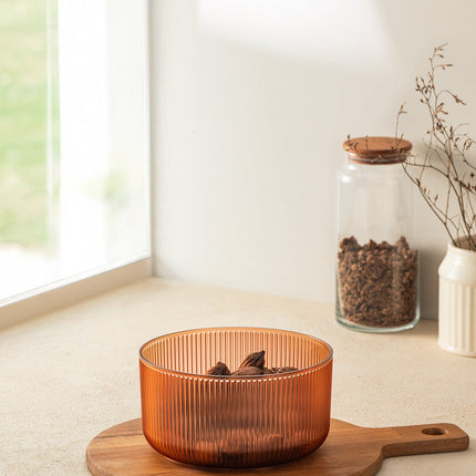 Macario Amber Bowl – Modern Chic Dining Accessory