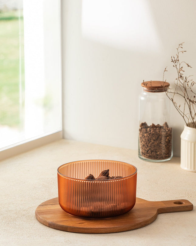 Macario Amber Bowl – Modern Chic Dining Accessory