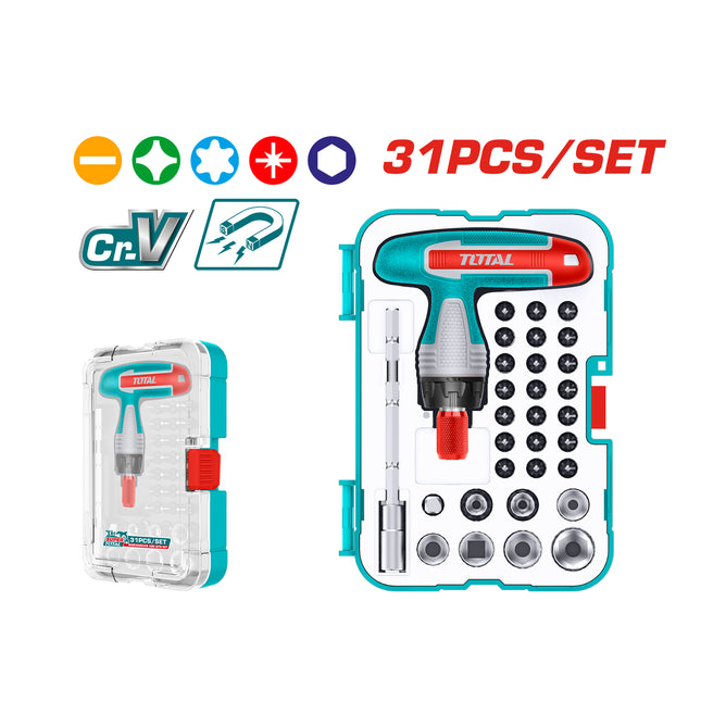Total TACSD30316  Screwdrivers and Sockets Set 31 Pcs