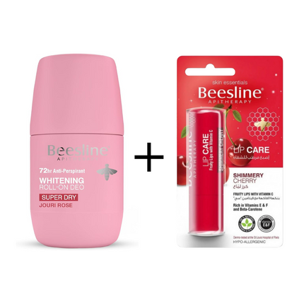 Beesline Jouri Rose Deodorant + Cherry Lip Balm Set