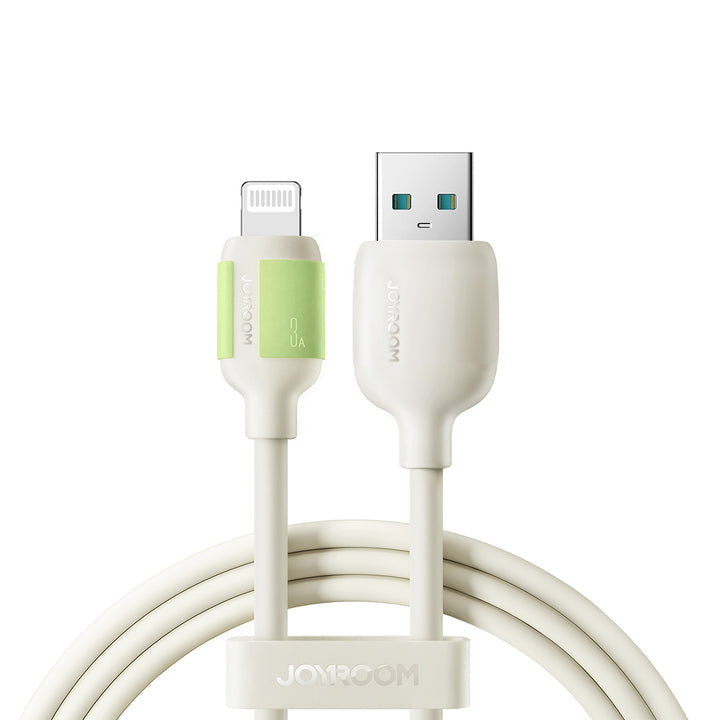 Joyroom S-A53 Fluorescence Series Fast Charging Cable - 1.2m - High-Density Braided Design - 3A High Current - Available in USB-A to Type-C & Lightning - Beige Joyroom S-A53 Fluorescence Series Fast Charging Cable - 1.2m - High-Density Braided Design - 3A High Current - Available in USB-A to Type-C & Lightning - Beige
