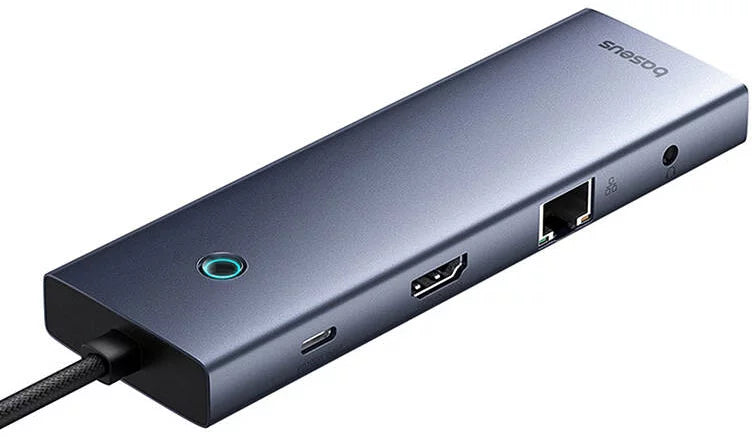 موزع منافذ باسوس الترا جوي (Baseus UltraJoy) نظام 10 في 1 - منفذ USB-C إلى HDMI 4K و VGA - شحن سريع 100 واط PD - منفذ إيثرنت Gigabit - قارئ بطاقات SD/TF - مخرج صوت 3.5 ملم موزع منافذ باسوس الترا جوي (Baseus UltraJoy) نظام 10 في 1 - منفذ USB-C إلى HDMI 4K و VGA - شحن سريع 100 واط PD - منفذ إيثرنت Gigabit - قارئ بطاقات SD/TF - مخرج صوت 3.5 ملم