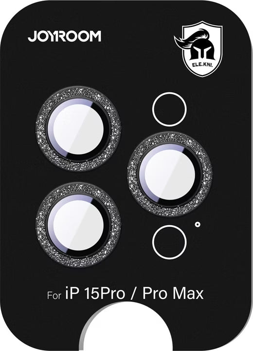 Joyroom JR-MSF0294 HD Camera Lens Protector for iPhone 15 Pro and 15 Pro Max - Aluminum Alloy Frame - 9H Tempered Glass - Individual Tri-Camera Protection - Available in Titanium, Dark Blue, Silver, Graphite, and Black