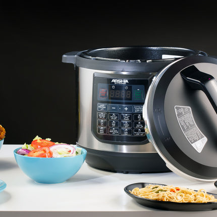 2498 Arshia Multifunctional Digital Stainless Steel Pressure Cooker 8 Litre Non-Stick