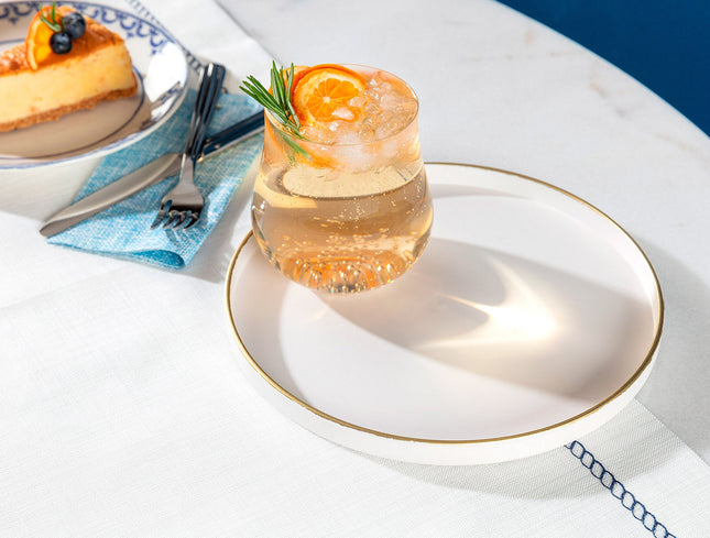 Dory Round Serving Tray in Soft Ecru