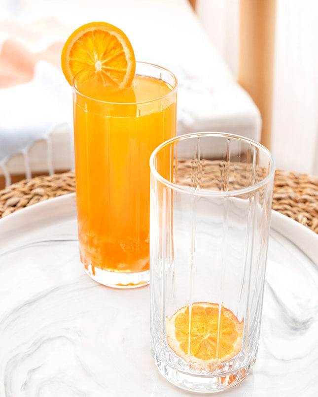 Voyelle 4-Piece Beverage Glass Set 310ml Cut Design