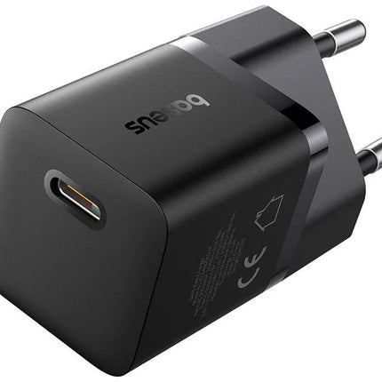 شاحن باسوس جي إيه إن 5 (Baseus GaN5) سريع ومصغر - قوة 25 واط - تقنية نيتريد الغاليوم - منفذ Type-C - تصميم مدمج وموفر للطاقة