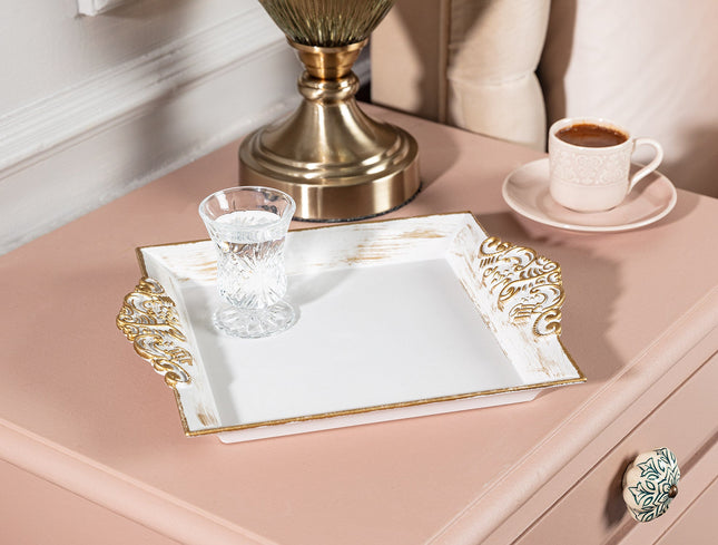 Barroco Small Serving Tray in Soft Ecru