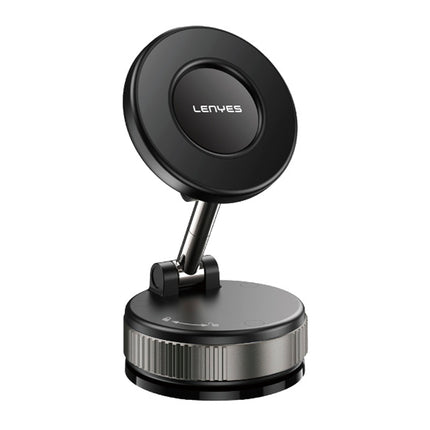 Lenyes CR202 Magnetic Car Phone Holder - Powerful Suction Cup Base - Long Flexible Arm - 360 Degree Rotation - Dashboard & Windshield Mount - Black
