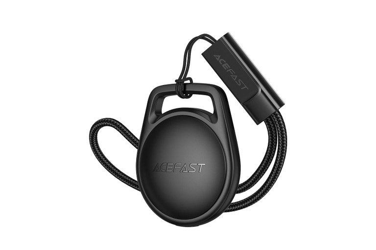 جهاز التتبع الذكي أيس فاست (Acefast T8) المتوافق مع تطبيق Apple Find My، متتبع مفاتيح وحقائب ضد الضياع، يدعم تحديد الموقع العالمي وسيري (Siri) - أسود