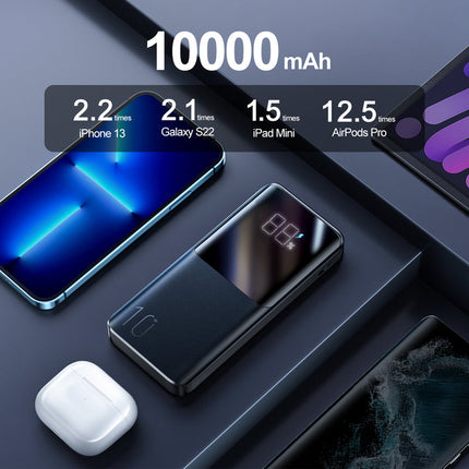 بنك طاقة جويروم JR-QP191 بقوة شحن سريع 22.5 واط وسعة 10000 مللي أمبير مع شاشة LCD