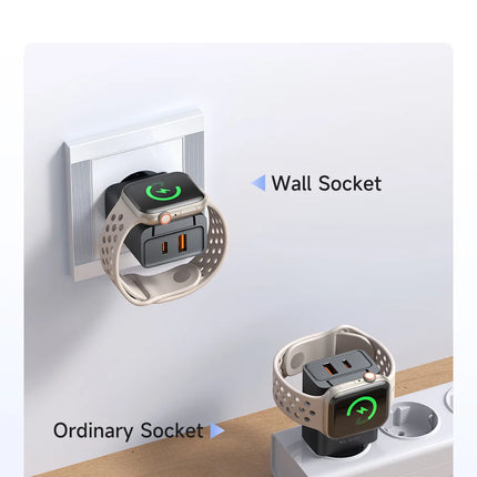 MCDODO CH-3700 2-in-1 Wireless Apple Watch + 30W Dual-Port Wall Charger EU Plug