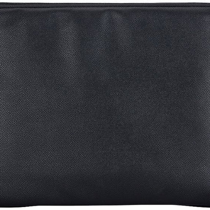 Guess 14-Inch Grained PU Leather Laptop Sleeve with Metallic Logo - Black