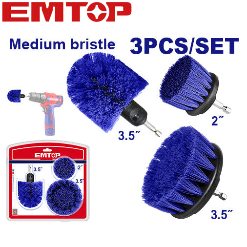 EMTOP Multi-Purpose Cleaning Brush Set - 3 Pieces