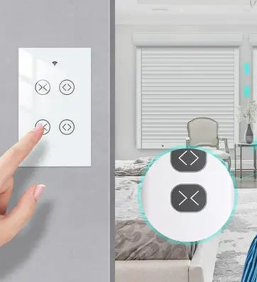 MOES WiFi + RF Smart Curtain Wall Switch – US Type – Double – White
