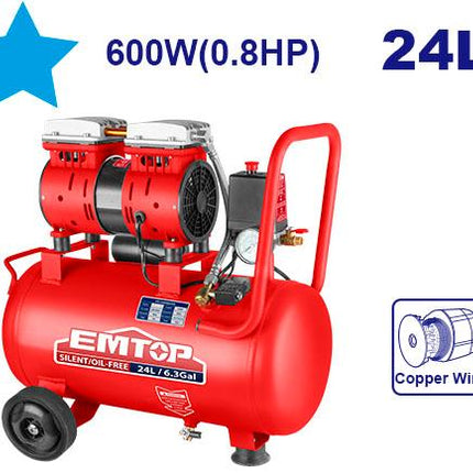 EMTOP Silent Air Compressor 24L