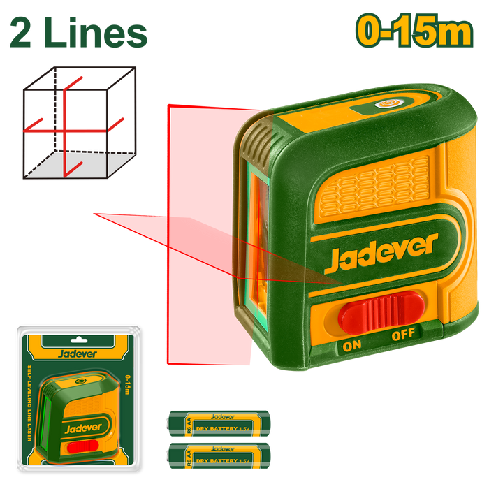 جهاز ليزر تسوية ذاتي – خطين أحمر من Jadever جهاز ليزر تسوية ذاتي – خطين أحمر من Jadever