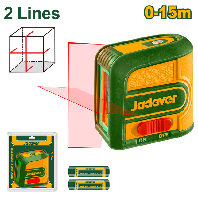  Jadever Self-Leveling Line Laser (Red 2‑Line)