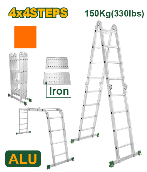 Jadever Multi‑Purpose Ladder 4.4 m with Steel Platform