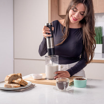 خلاط يدوي نيوتريكوك (Nutricook) بليندي - قوة 1000 واط - طقم متعدد الوظائف 6 في 1 - تحكم متغير بالسرعة - شفرات ستانلس ستيل - أسود/كروم