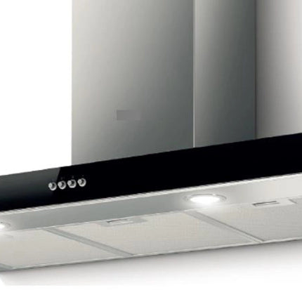 Elba Wall Cooker Hood 90 cm Black Glass And Airflow Max Speed 800 M³/H