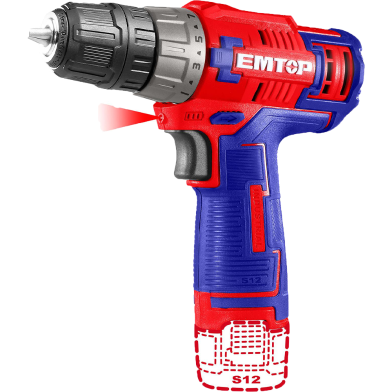 مثقاب EMTOP اللاسلكي ببطارية ليثيوم أيون 12V