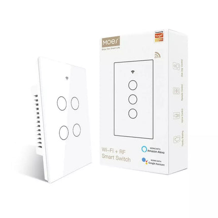 MOES - WIFI Smart Switch - 4Gang - US Type - White