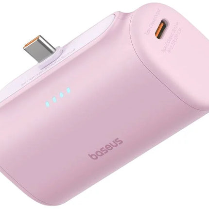 Baseus Compact Series Portable Power Bank - 5,000mAh Capacity - 20W Power Delivery (PD) - Built-in Type-C Connector - Pocket-Sized Travel Design - Foldable Kickstand