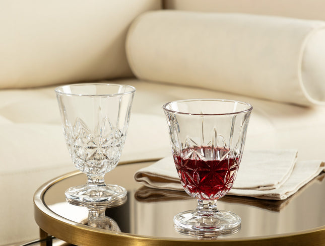 Estee 4-Piece Standing Tumbler Set - Crystal Clear Glass