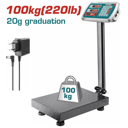 Total TESA31001 Electronic Scale 100kg – Heavy-Duty Digital Platform Scale