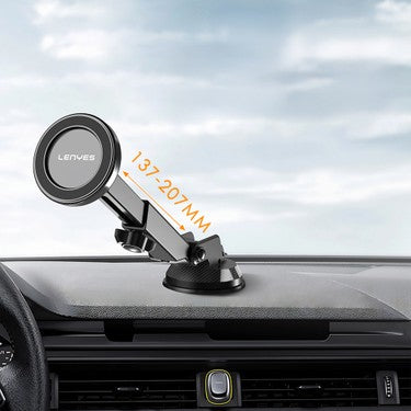 Lenyes CR184 Universal Magnetic Phone Mount - Strong Nano Suction Cup Car Holder - 360 Degree Rotation - Dashboard & Windshield Support - Black