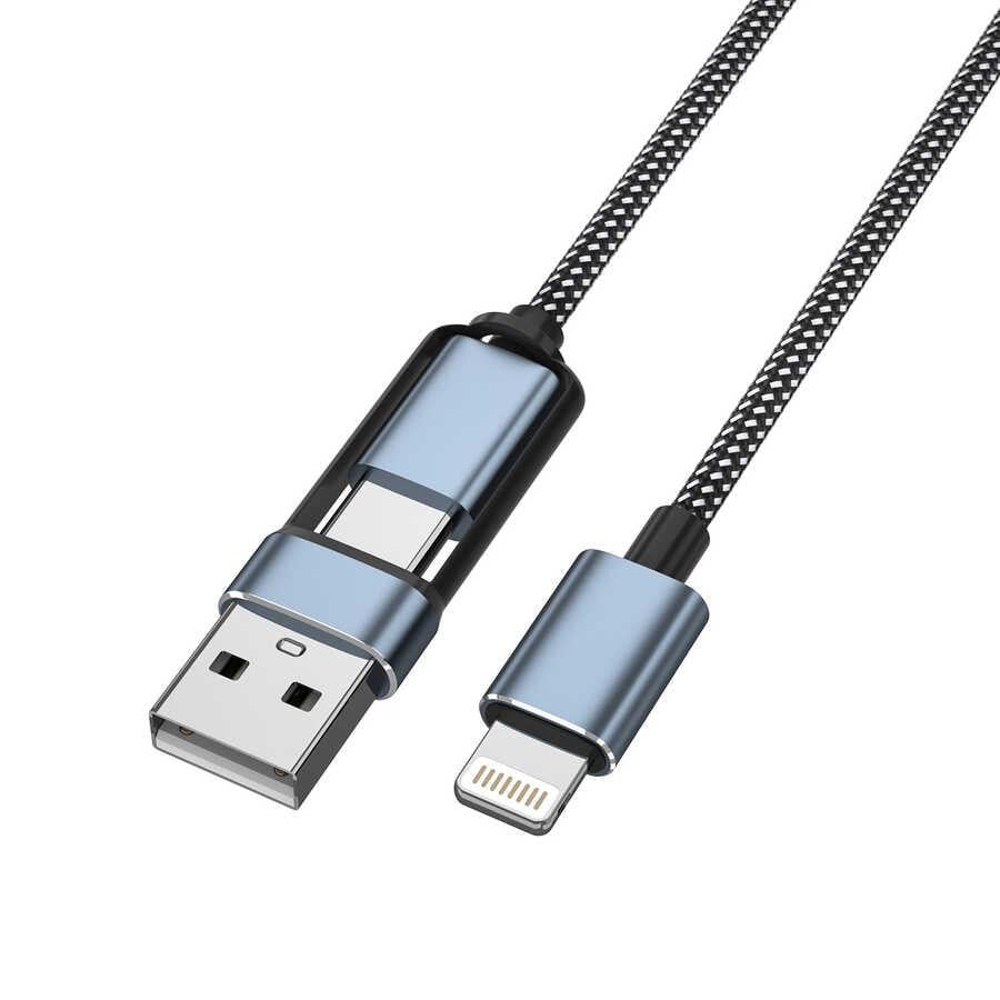 كابل 2 في 1 من Lightning إلى USB-A وUSB-C بطول 1 متر GD-UC583 كابل 2 في 1 من Lightning إلى USB-A وUSB-C بطول 1 متر GD-UC583